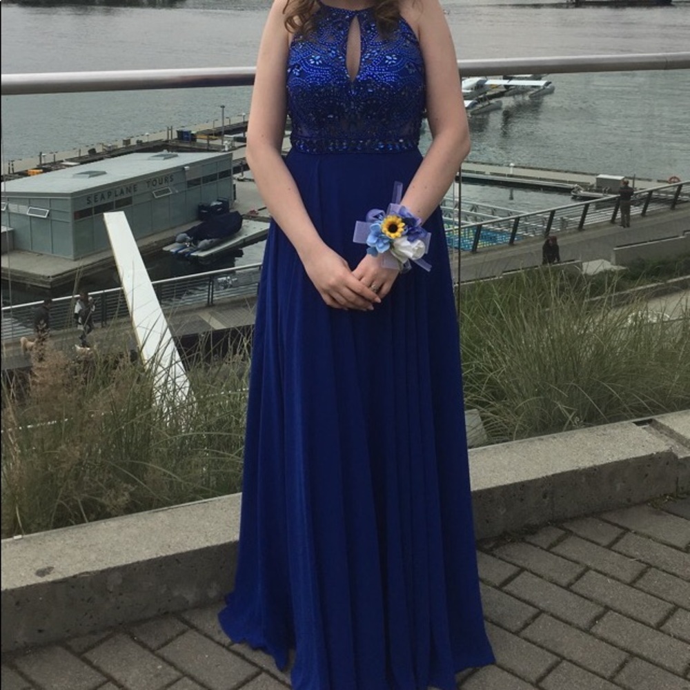 Blue Prom Dress Size 0 Worn Once
